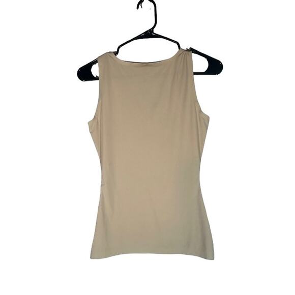 Spanx Beige Crew Neck Stretch Nylon Blend Athletic Slimming Tank Top Women Sz M - Picture 2 of 7